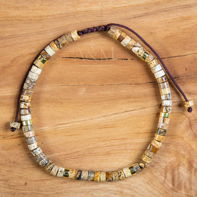 Picture Jasper Bracelet Fashionable Minimalist Jewellery Popular Small Wrist UK