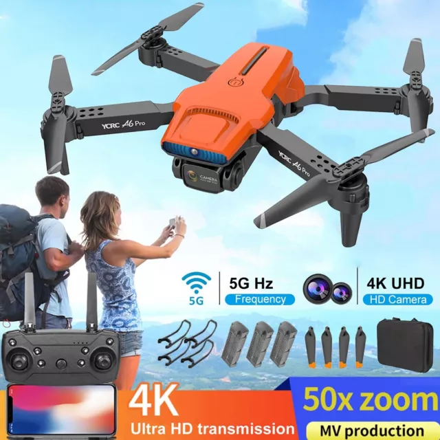 3 Batteries Drone X Pro 4K HD Selfie Camera WIFI FPV GPS Foldable RC Quadcopter