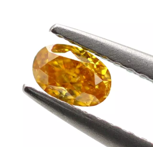 0.09 Ct3X2 MM Naturel Orange Diamant à Facettes Coupe Ovale VS1 Clarté Certifié 2