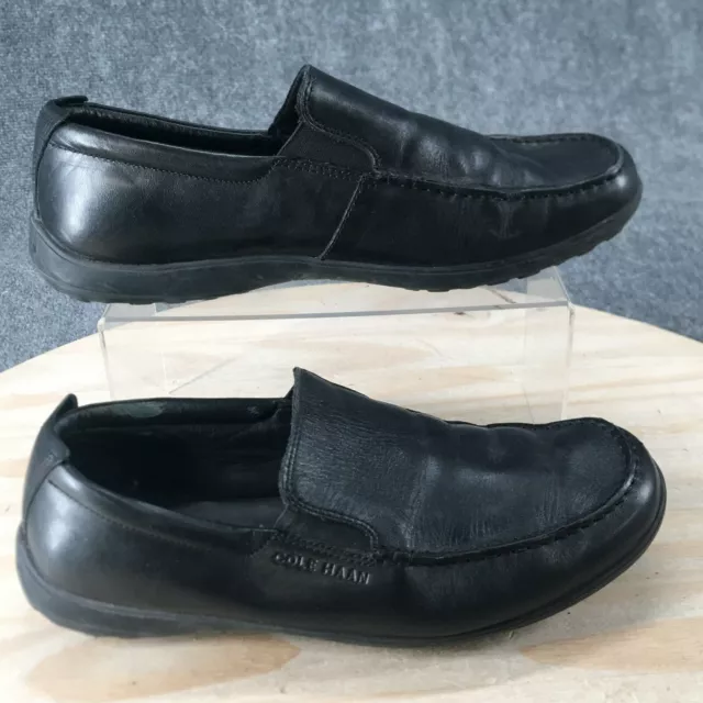 COLE HAAN SHOES Mens 9.5W Harbor Venetian II Loafers Black Leather