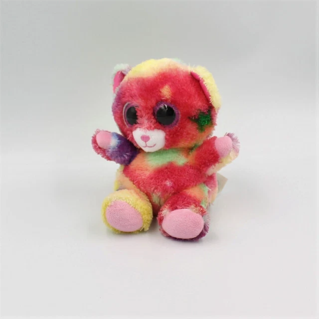Doudou peluche ours rose vert jaune violet Brilloo GIPSY - 28736