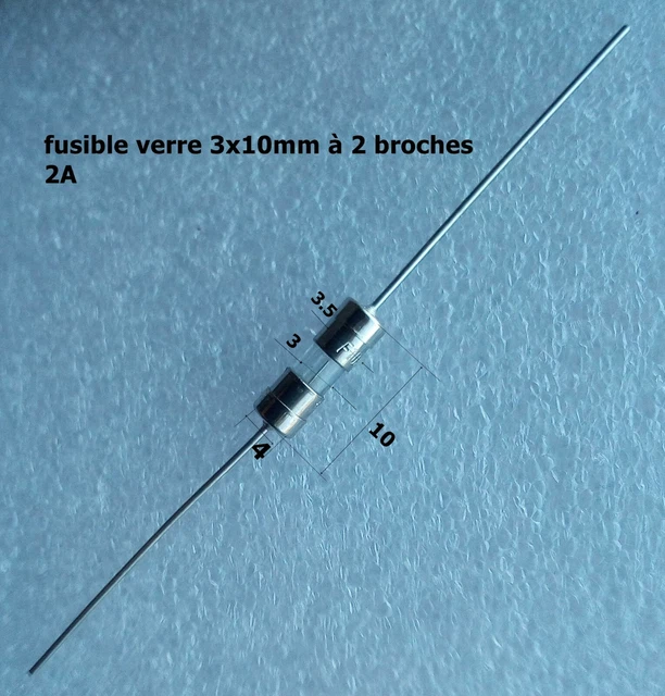 fusible verre rapide universel cylindrique 3x10 mm 250V Maxi. 2A   .F11.1