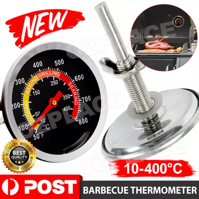 Barbecue Thermometer Oven Pit Temp Gauge 10~400℃ BBQ Smoker Grill Temperature