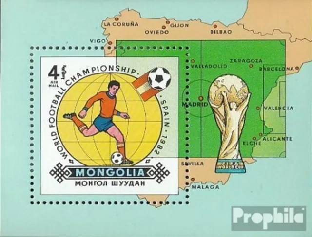 Mongolei Block85 (kompl.Ausg.) postfrisch 1982 Fußball-WM 1982 in Spanien