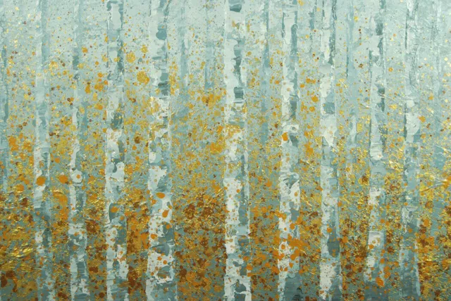 Modern Abstract Hand-painted Art Canvas Oil Painting Home Decor Birches (Framed) 3