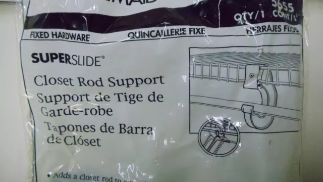 Closetmaid Universal Closet Rod Support 5655 Superslide-Set Of 3-Smooth Sliding