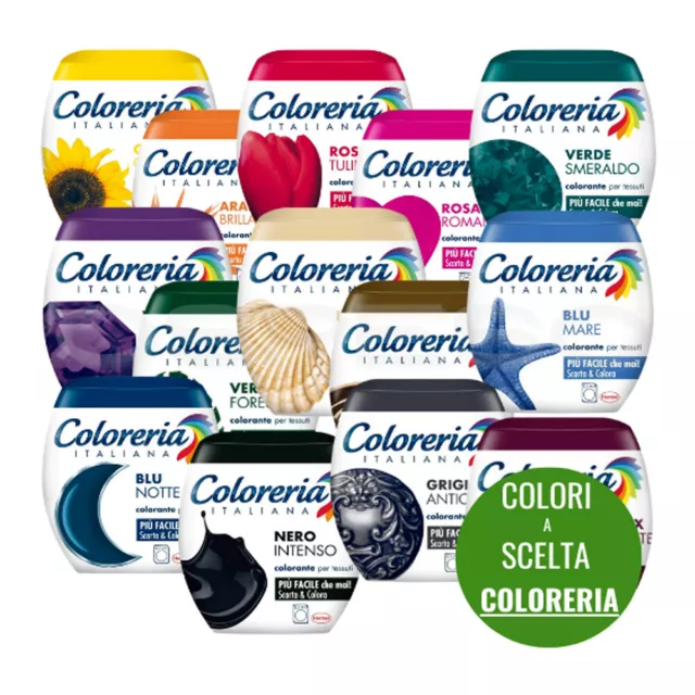 COLORERIA ITALIANA COLORANTE Per Tessuti Tutti I Colori Pronti Per