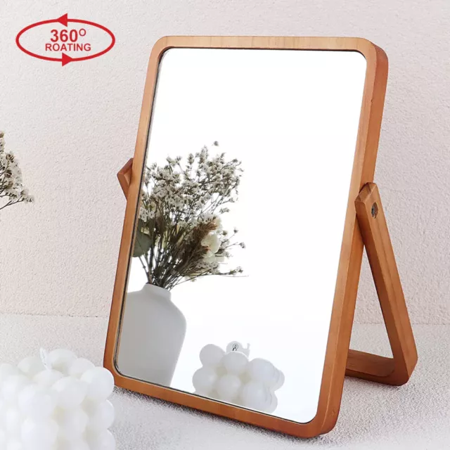 Dressing Table Mirror Free Standing Tabletop Vanity Makeup Cosmetic Wooden Mirro