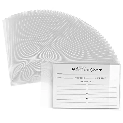 Recipe Card Protectors Clear Plastic Sleeves - 100Pcs Card Protectors Hard