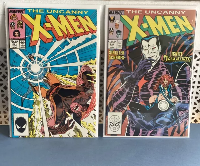 Uncanny X-Men 221 and 239 Mr Sinister 1st appearance and 1st cover vf