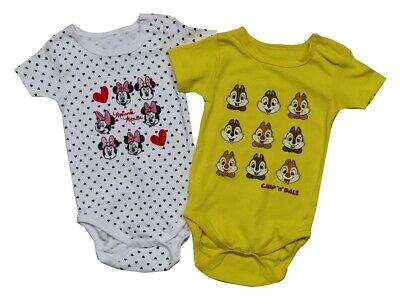 Disney Minnie maglia di cotone bambina confezione da 2 body assortiti con romper top