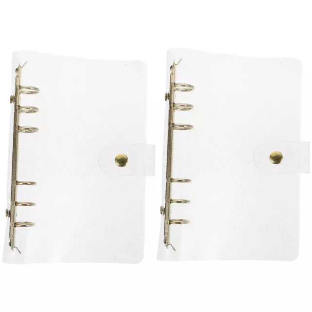 2 Clear PVC 6-Ring Binder Covers for Loose Leaf Notebooks