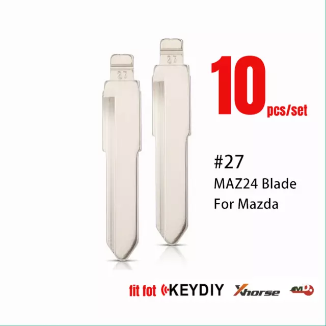 10Pcs #27 Metal Blank Uncut Flip KD/VVDI MAZ24 Remote Key Blade For Mazda M2/3/5