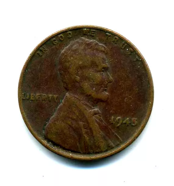 Lincoln Head Wheat Cent 1945 P COPPER Circulated United States 1 Penny Coin#7954