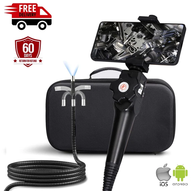 Articulating Borescope Camera Two-Way 180° HD 1080P 5.5mm Len for iPhone Android