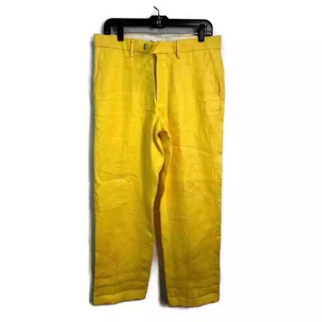 Polo Ralph Lauren 100% Linen Pants Men’s Size 32/30 Bright Canary Yellow