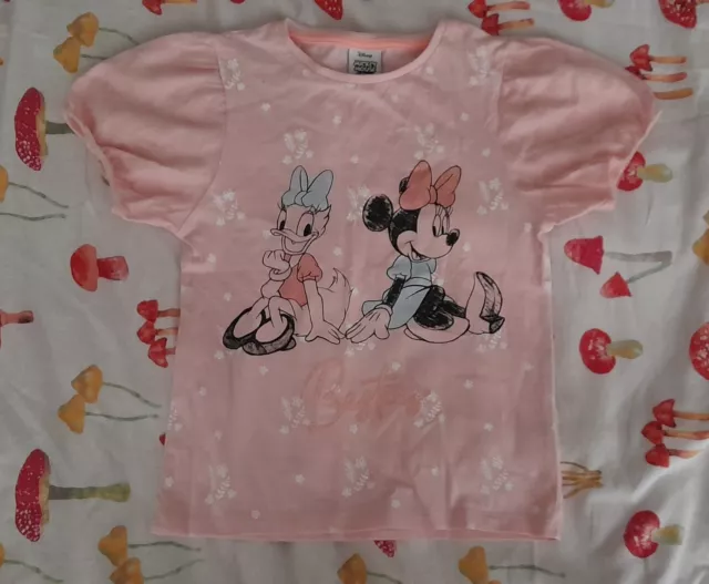 Girls F&F Disney Minnie Mouse Daisy Besties Cute Tshirt Age 5-6 Years Immaculate