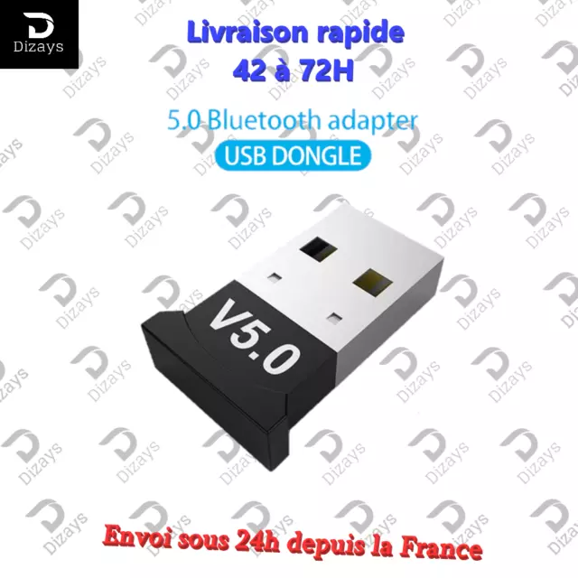 Clé USB Bluetooth V5.0 Mini adaptateur Dongle Sans Fil pour PC