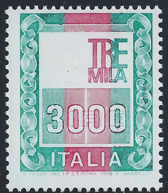 1979 Italie - République, Hautes valeurs Lire 3 000 VARIÉTÉ SYRACUSAINE MANQU