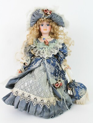 Emerald Porcelain Doll Collection 2002 Doll W/ Stand 18" Tall