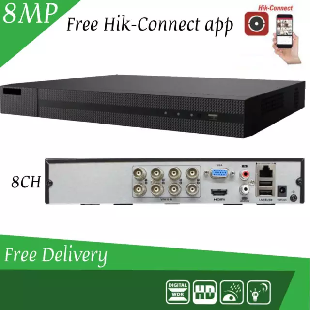 5MP 8MP CCTV DVR 8/16 Channel Video Recorder With Hard Drive Camera System UK