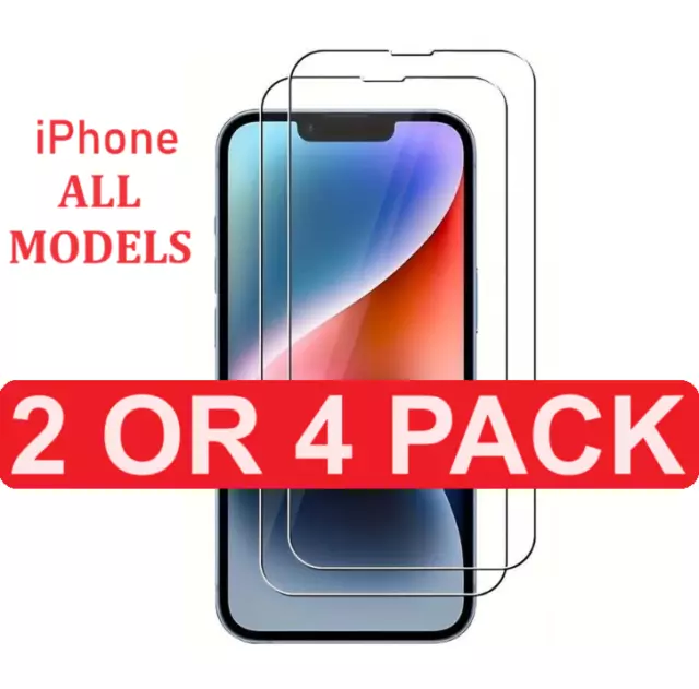 Tempered Glass Screen Protector for iPhone 15 14 13 12 11 XR X XS Pro Max Mini