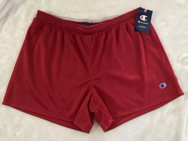 Champion Shorts Womens Large Red Pickleball Athletic Mesh Running Large NEW