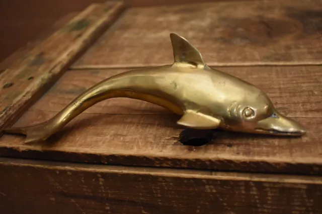 Vintage Brass Dolphin Figurine