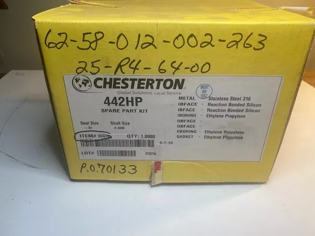 Chesterton 4.0" Mechanical Seal Spare Parts Kit 442HP Size:-32 Item # 804971 NEW