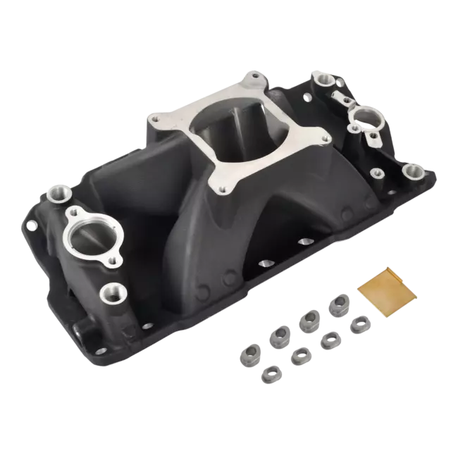 Black Aluminum Single Plane Intake Manifold For Small Block Chevy 350 400 57-95