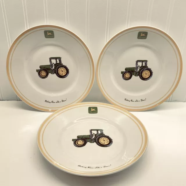 John Deere Porcelain Tableware Salad Plates “Nothing Runs Like a Deere"white