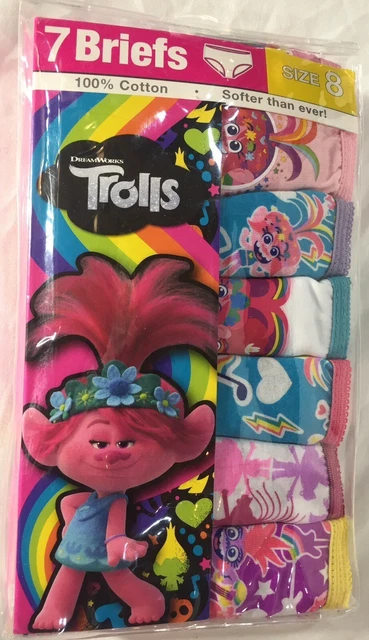 Handcraft Troll Briefs Size 8 Girls Package Of 7 Multicolored 50 To 67 Pound New