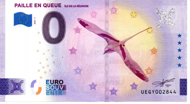 Billet Touristique Euro Souvenir 0 Euro Île Reunion - Paille En Queue  2022-7