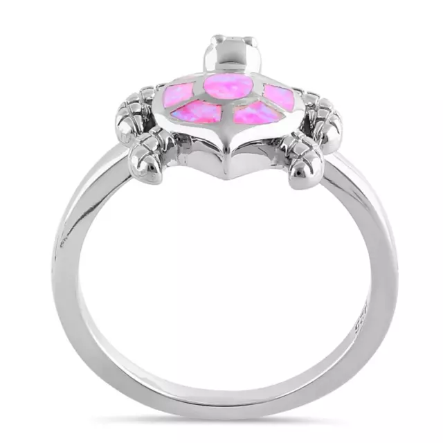 PINK OPAL TURTLE Ring Size 7 Solid 925 Sterling Silver with Jewelry ...
