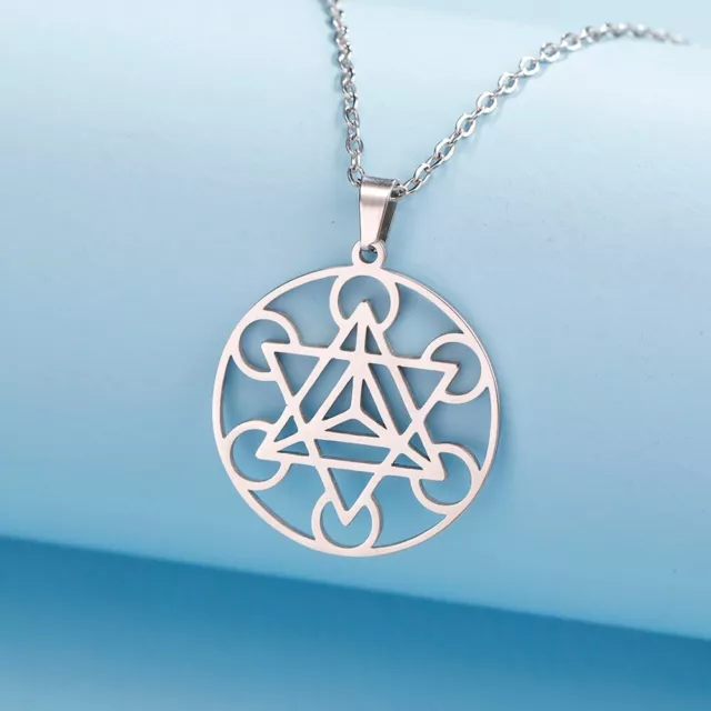 Merkaba Tetrahedron Necklace for Women Metatron Cube Sacred Geometry Pendant