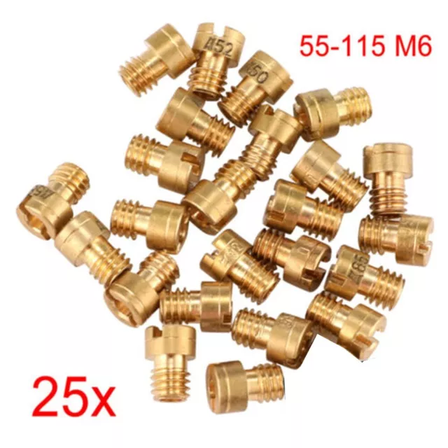 25x Carburettor Main Jets Nozzle Set 6MM For Dellorto/Carburetor 55-115 Carb