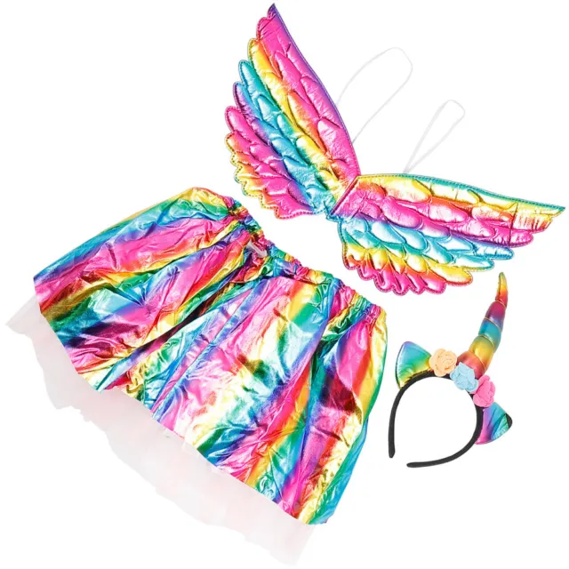 Gonna tutù bambino arcobaleno unicorno carnevale accessori cosplay