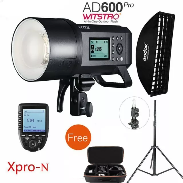 AU Godox AD600Pro TTL Outdoor Flash+XPRO-N For Nikon+35*160cm Sofbox Light Stand