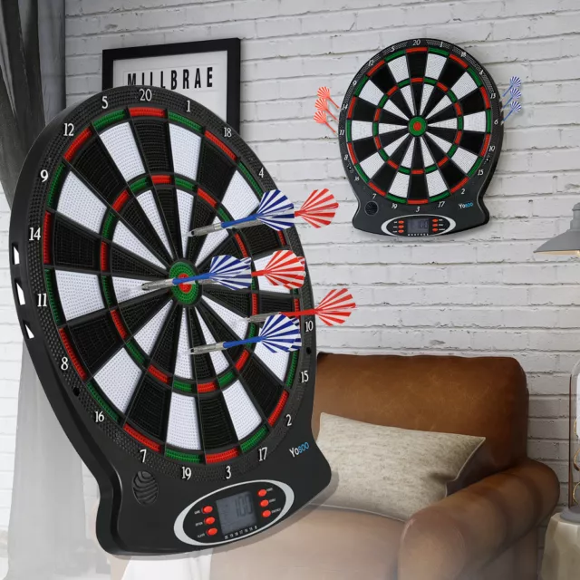 Profi 15" Elektronische Dartscheibe Dartboard soft Dart Board 6 Pfeile Dartspiel