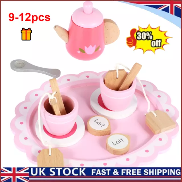 9/12Pc Kid Plastic Tea Toys Children Pretend Play Role Teapot Cups Saucers Bowl¬