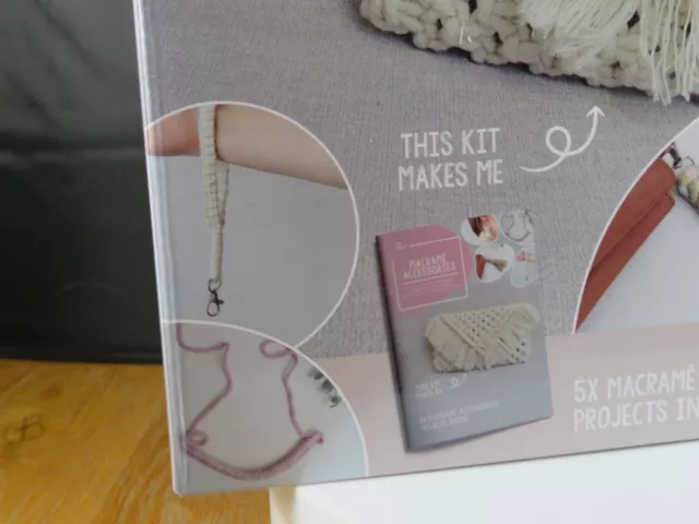 Nuevo Macrame 5 x Accesorios Proyectos para Hacer Adultos Kit de Artesanía en Caja