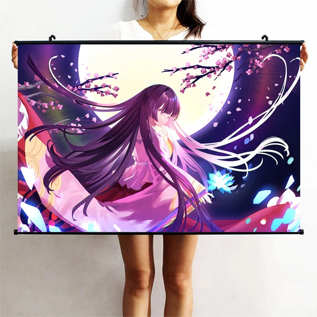 touhou houraisan kaguya Cosplay Home Decor Scroll Painting Wall Art 41x57cm D2