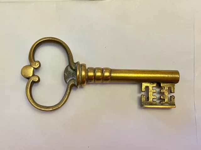 14cm Brass Decorative Key Corkscrew 1960's 2