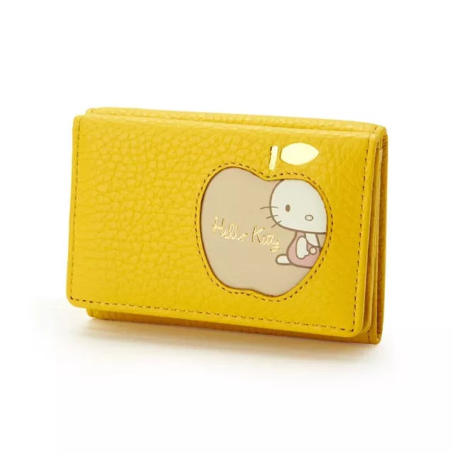 Hello Kitty real Leather Trifold Wallet Fresh Yellow Sanrio Gift Kawaii NEW