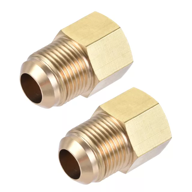 Brass Pipe fitting, 1/2 SAE Flare Male 3/8 SAE Female Thread, Tube Adapter, 2Pcs