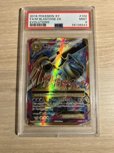 Pokemon Card M Blastoise EX 102/108 XY Evolutions Fullart PSA 9 Mint ENG BSG