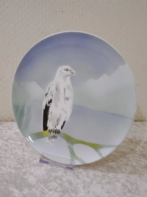 Antico Art Deco Design Decorazione a Spruzzo SC Ceramica Wandteller Uccello Hawk