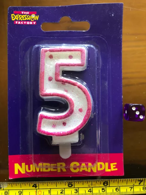 Candele 5 numeri di cera rosa candela per festeggiare nuovo topper per torta compleanno