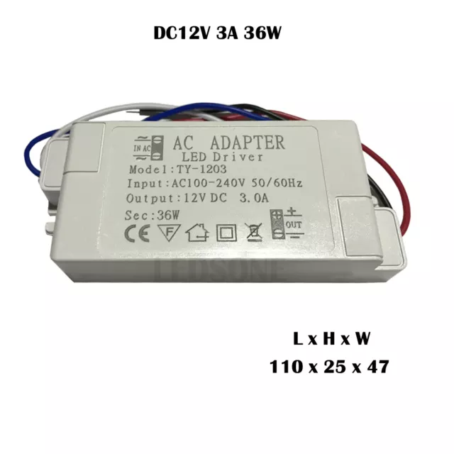 DC12V 3A 36W Alimentation ?lectronique de transformateur de conducteur de LED