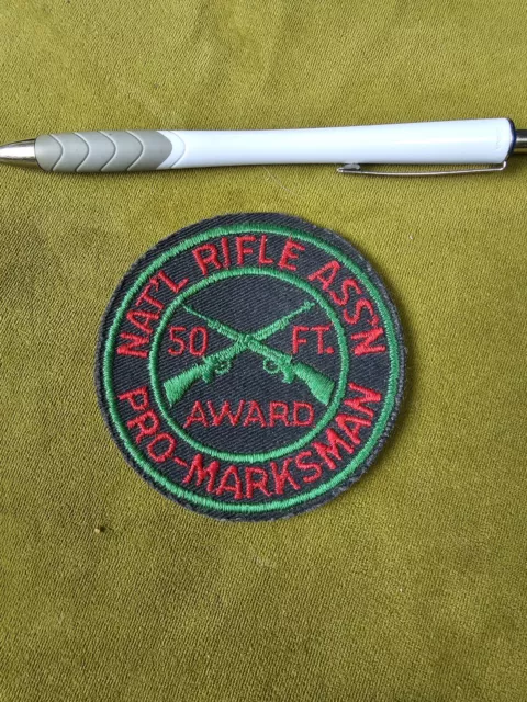 Vintage Patch NRA National Rifle Association Pro Marksman Award 50ft  3"